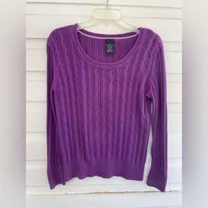 Faded Glory Purple Knit Long Sleeve Sweater Size XXL 20